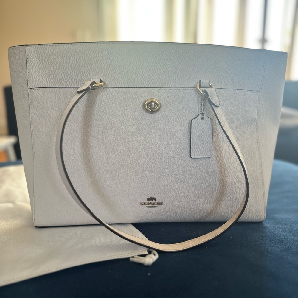 Coach Ivory Leather Tote Bag
